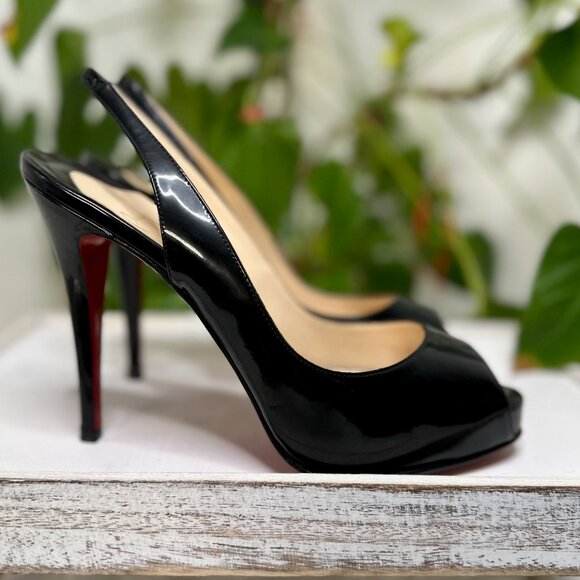 Christian Louboutin Women’s Black Slingback Heels - Picture 5 of 9